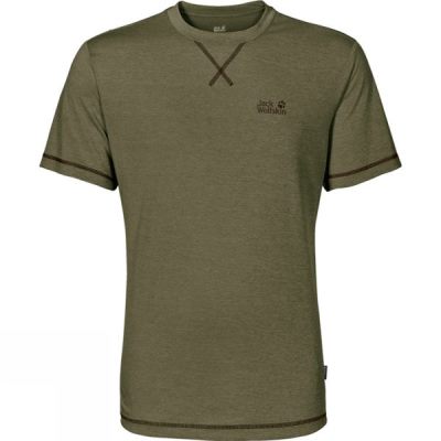 Tee Jack Wolfskin Crosstrail Hombre - Verde Oliva - Chile AHM874659